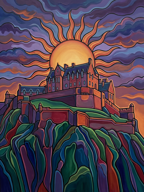 Edinburgh Castle Sunburst