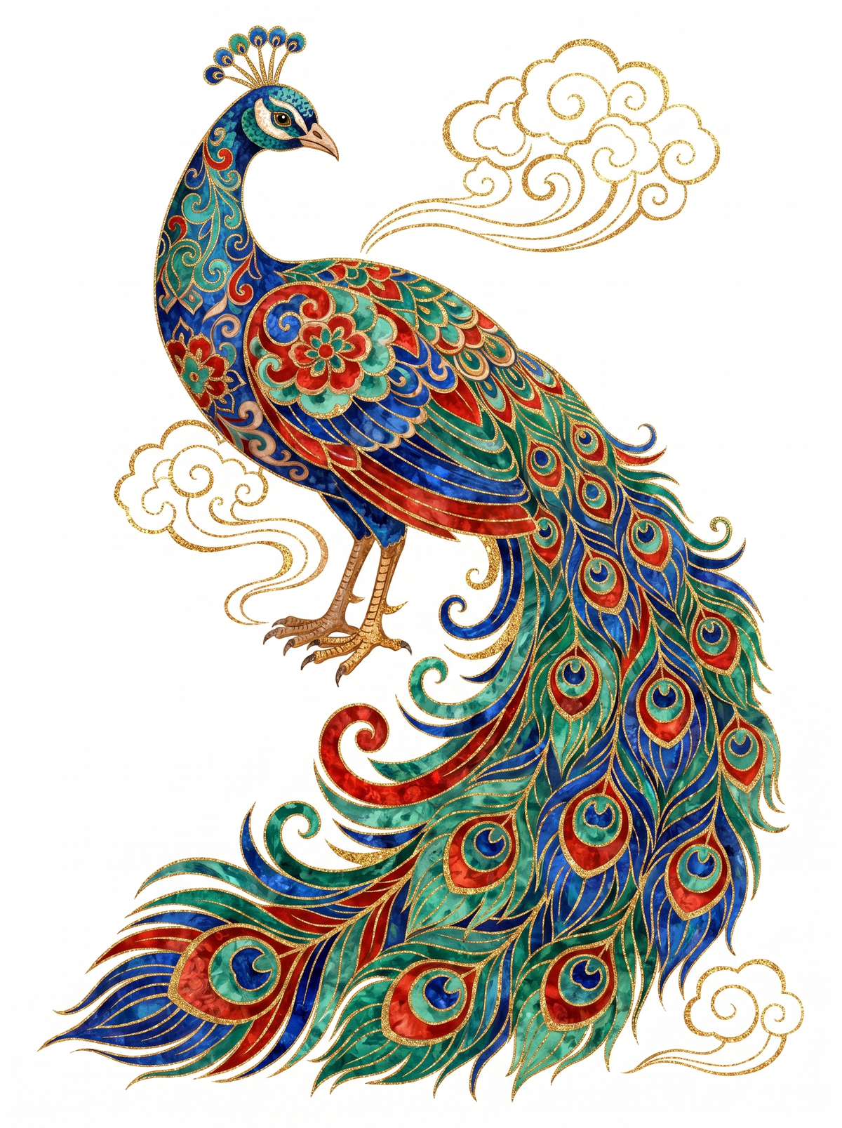 Enamel Peacock Tail