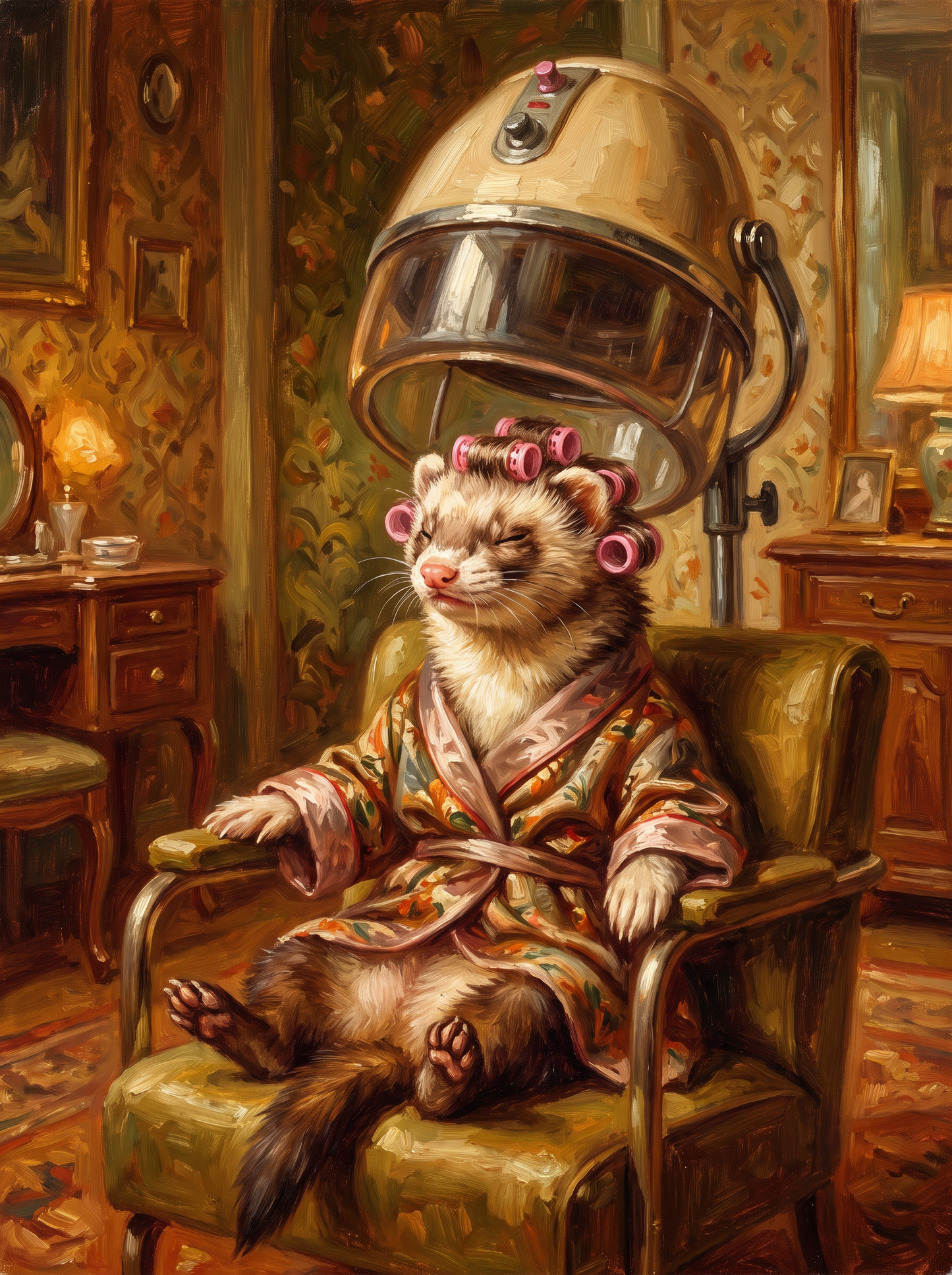 Ferret Under Hair Dryer