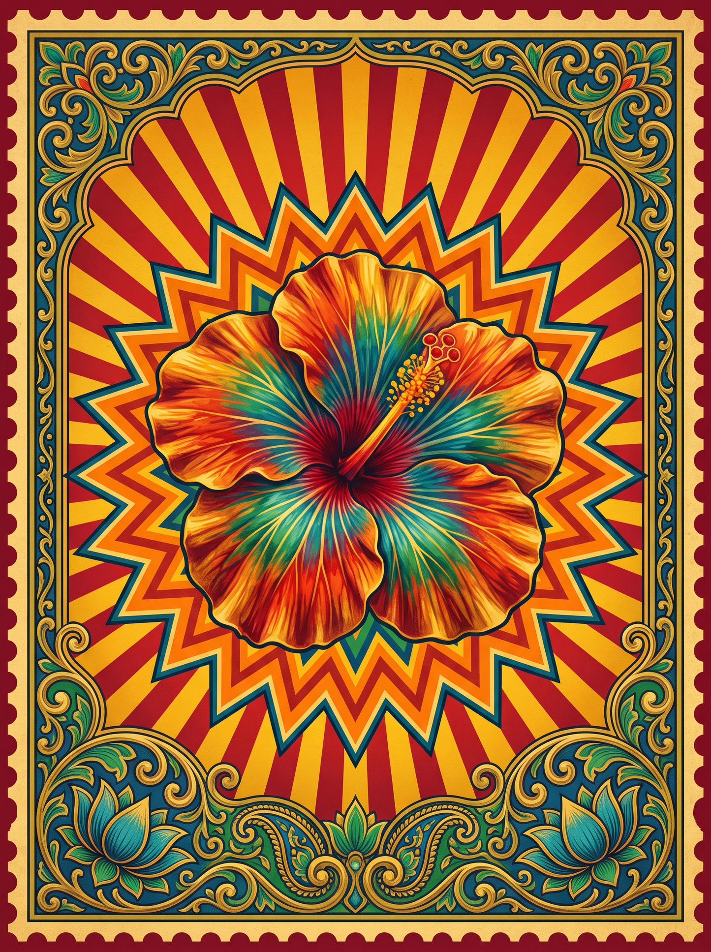 Flame Hibiscus Star