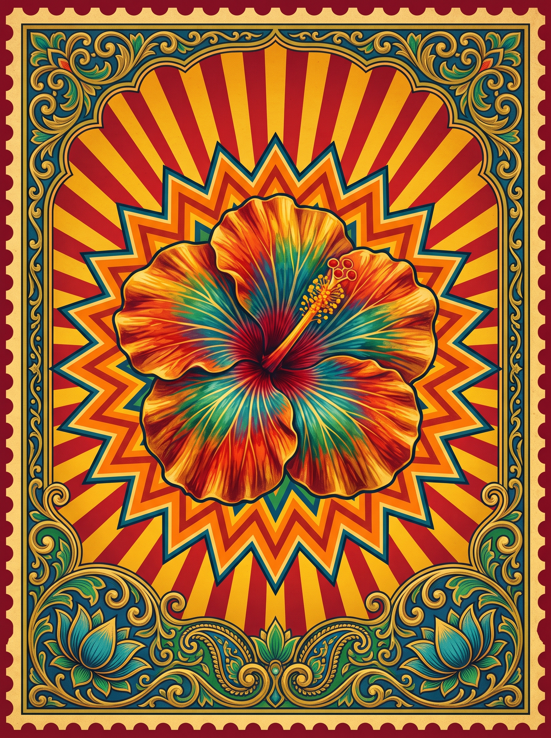 Flame Hibiscus Star