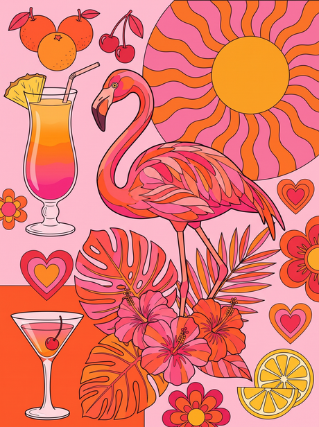 Flamingo Punch Sunburst