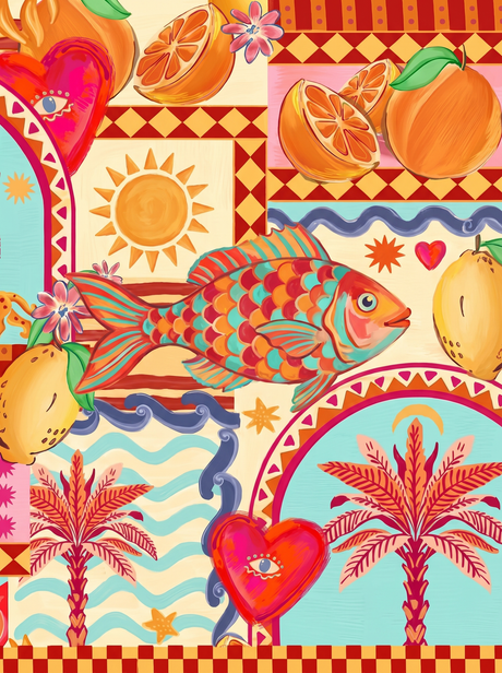 Folk Fish And Palms