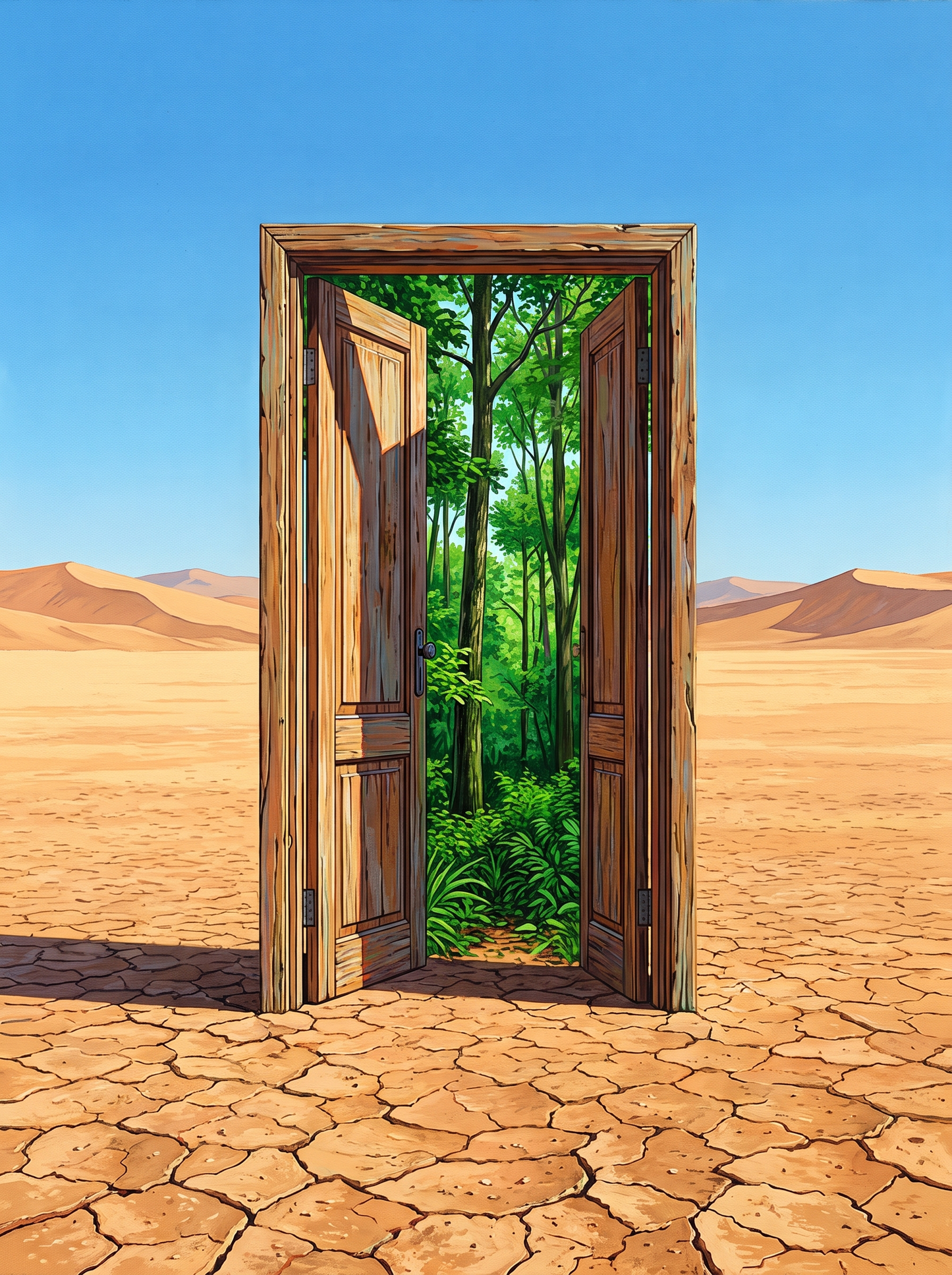 Forest Door In Desert