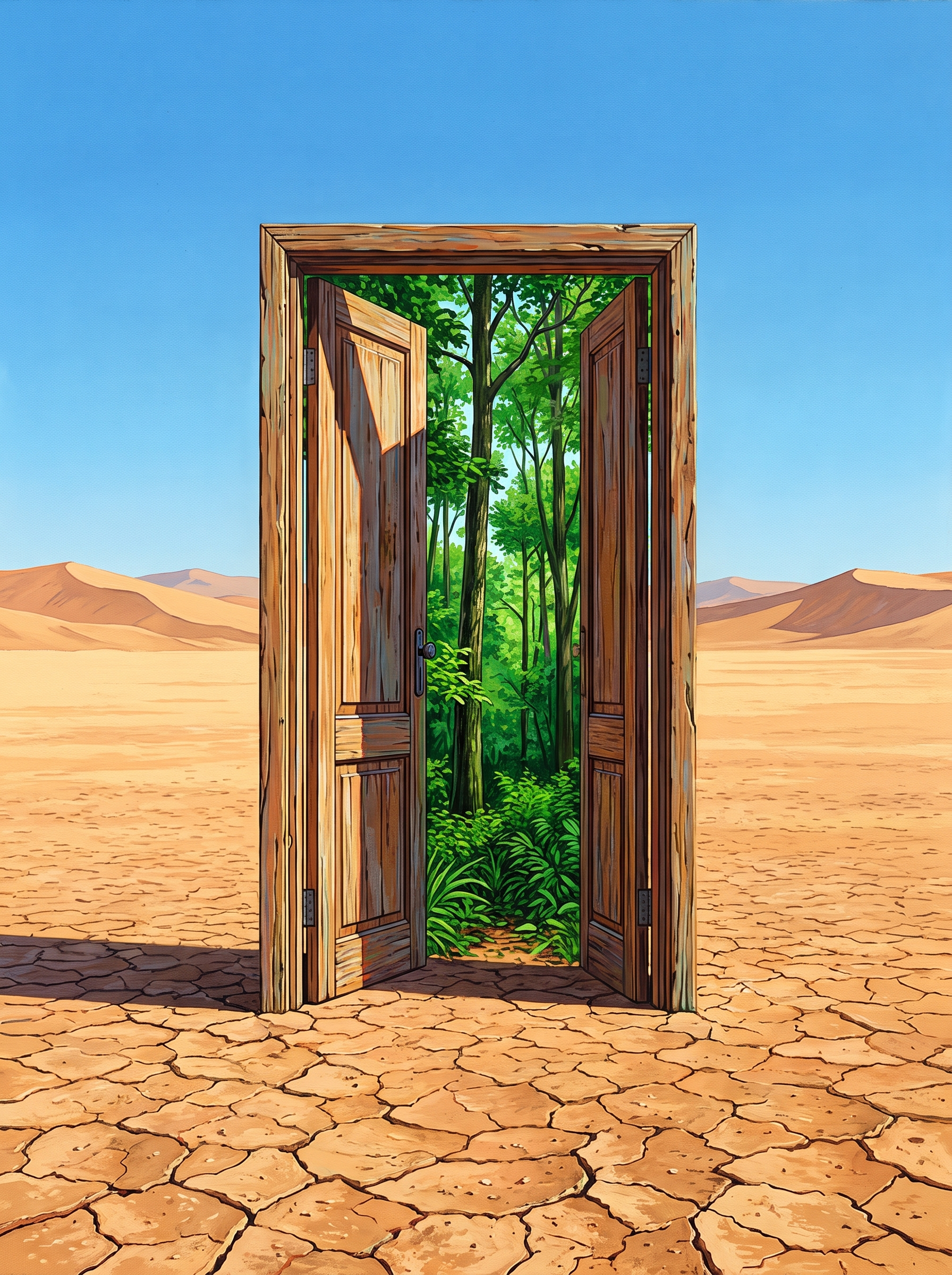 Forest Door In Desert