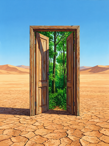 Forest Door In Desert