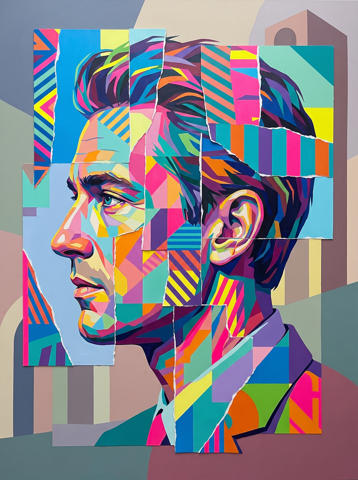 Fragmented Profile Man
