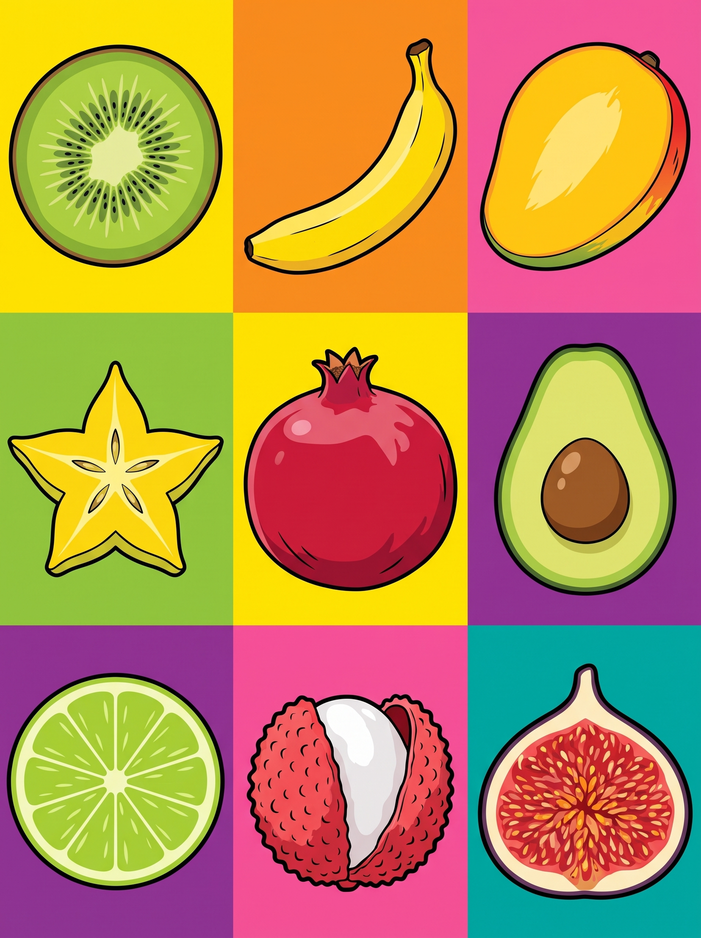 Fruit Grid Nine Squares