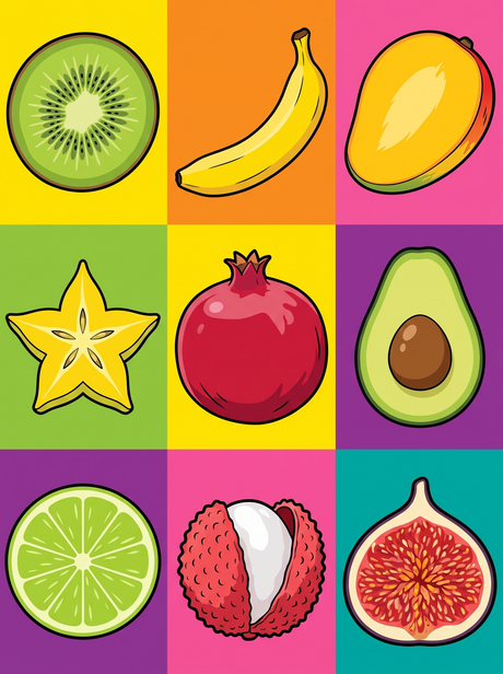 Fruit Grid Nine Squares