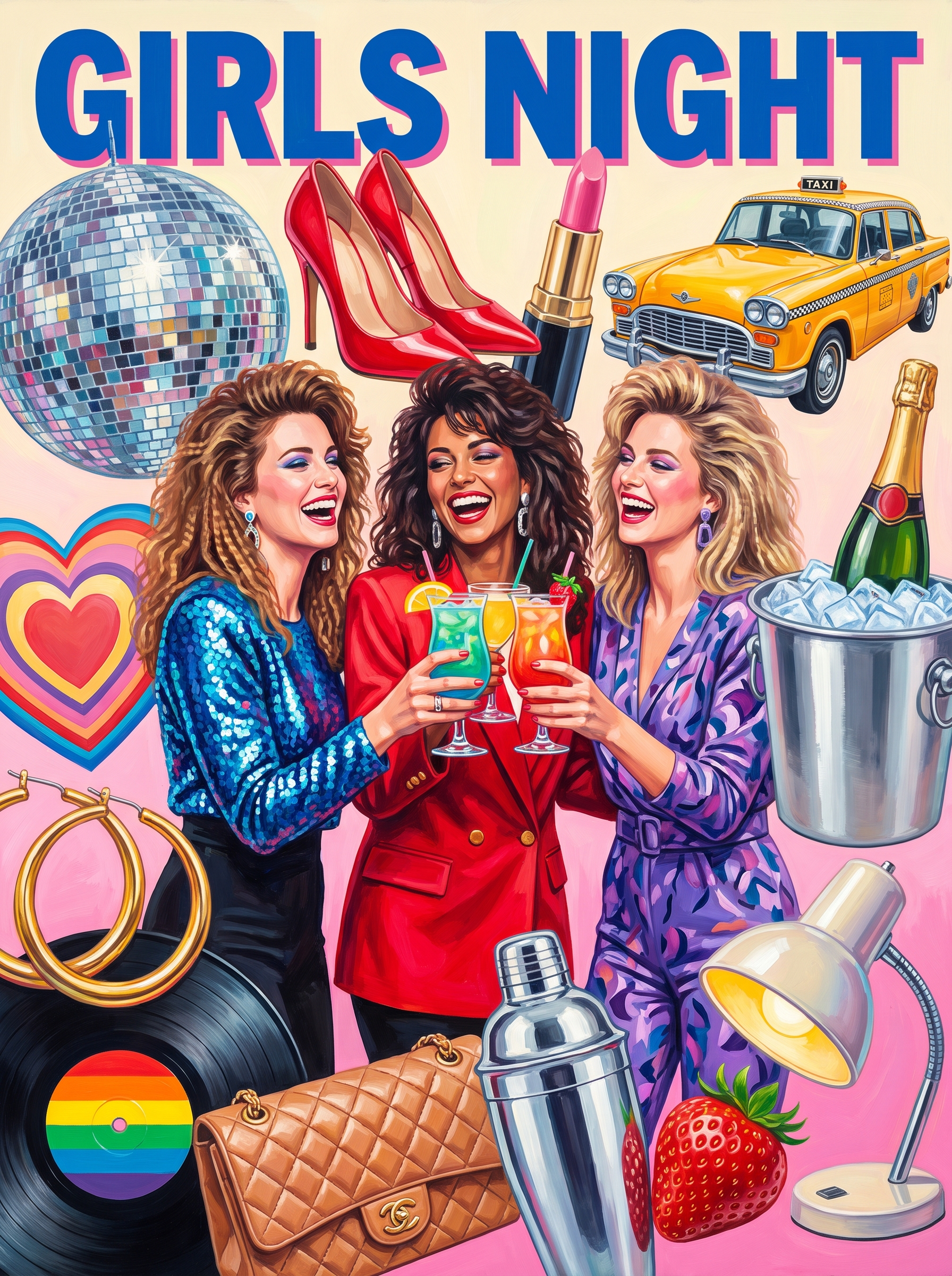Girls Night Eighties Glamour