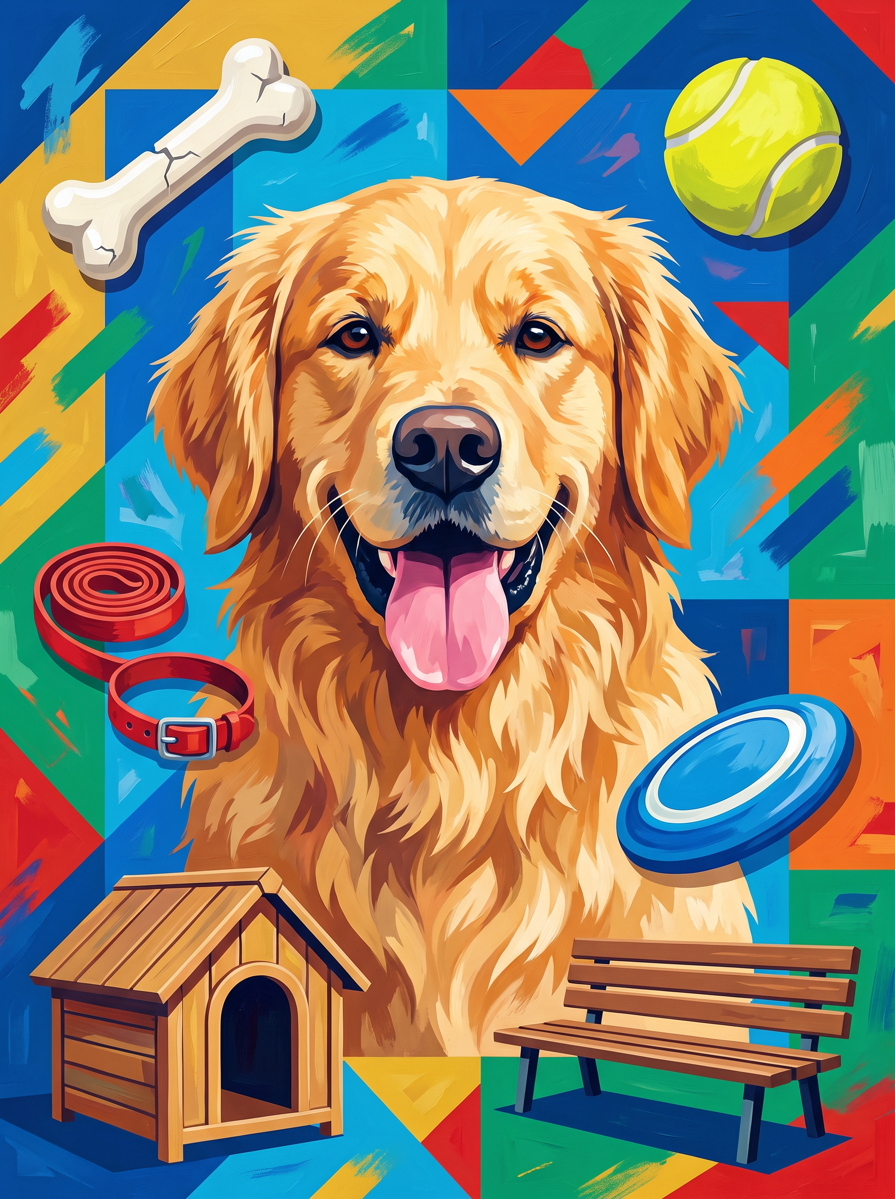 Golden Retriever Tennis Ball