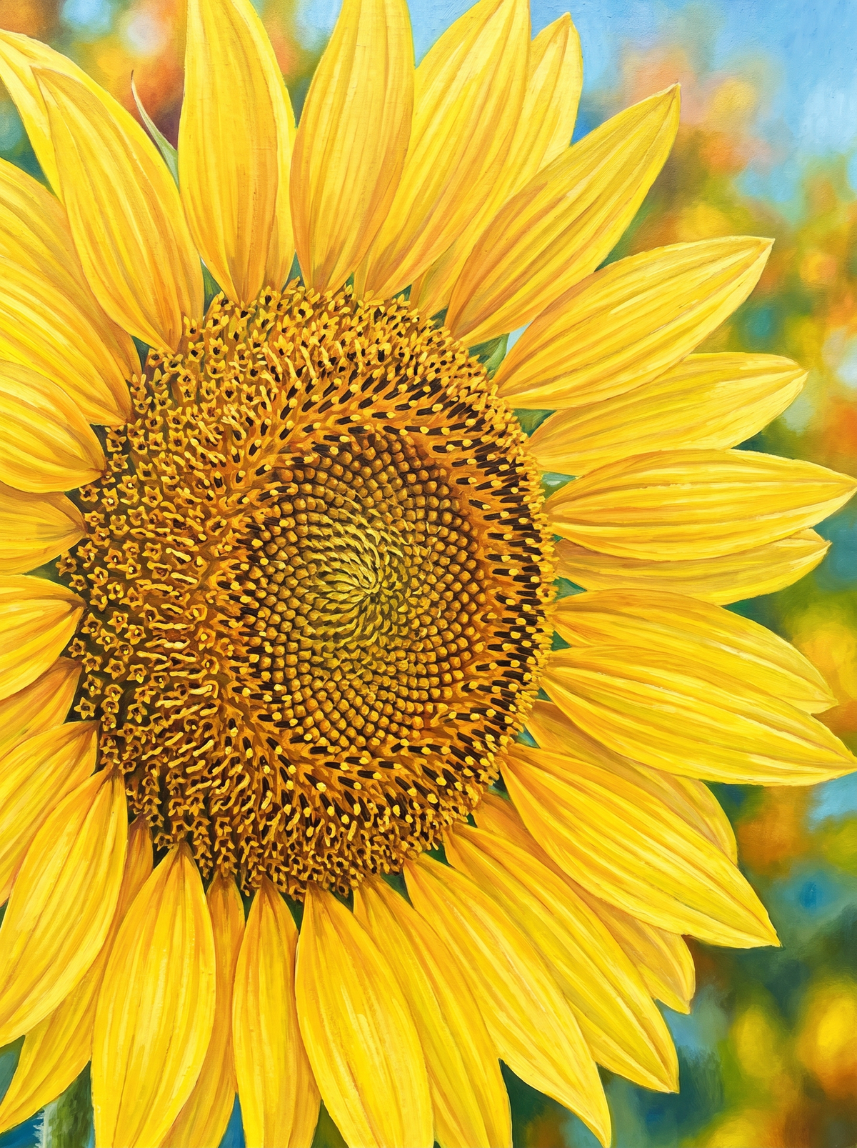 Golden Sunflower Face