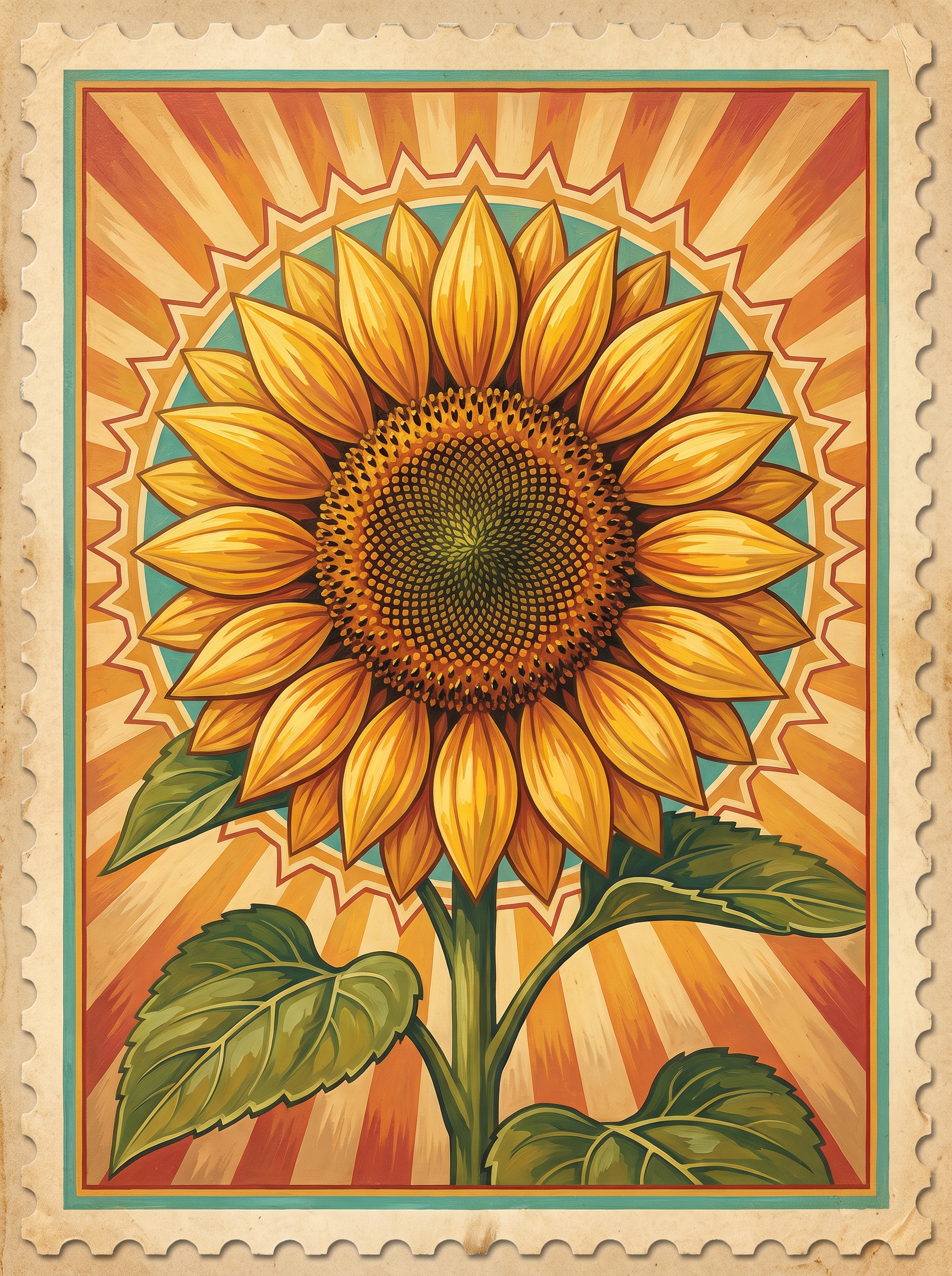 Golden Sunflower Stamp