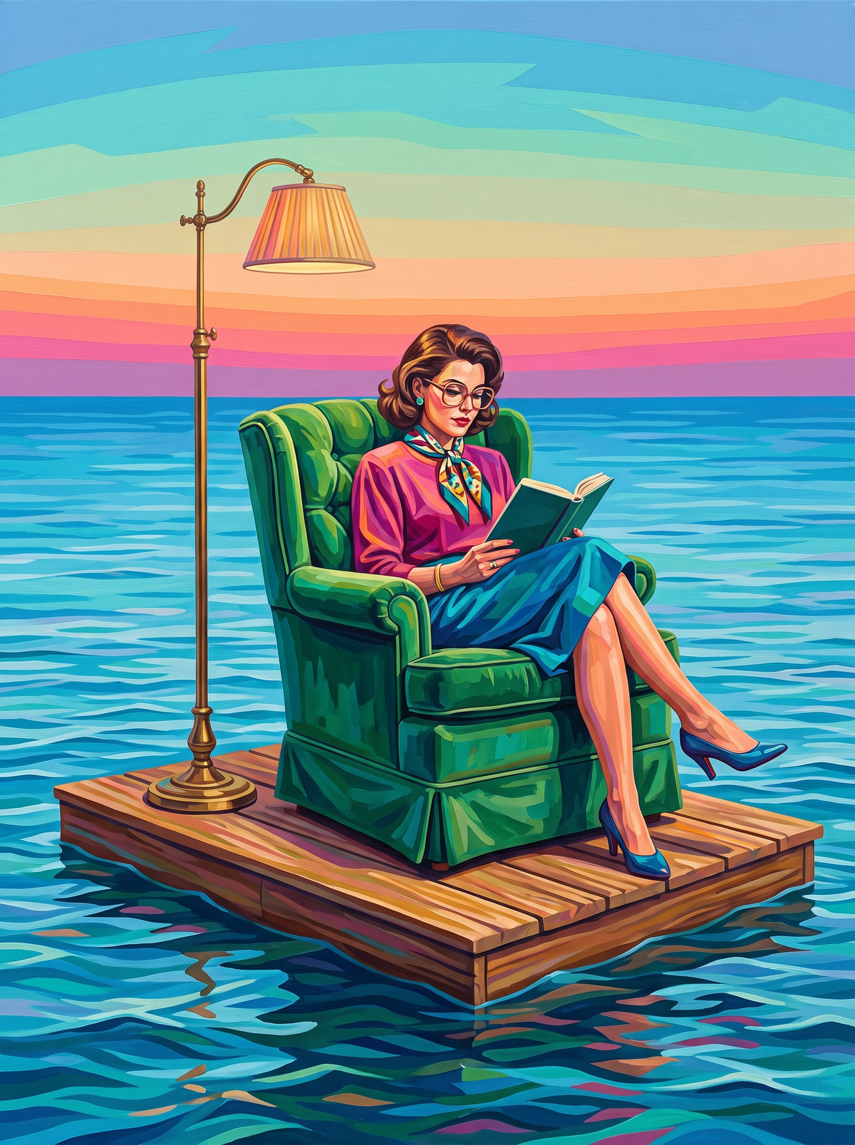 Green Armchair Ocean Raft