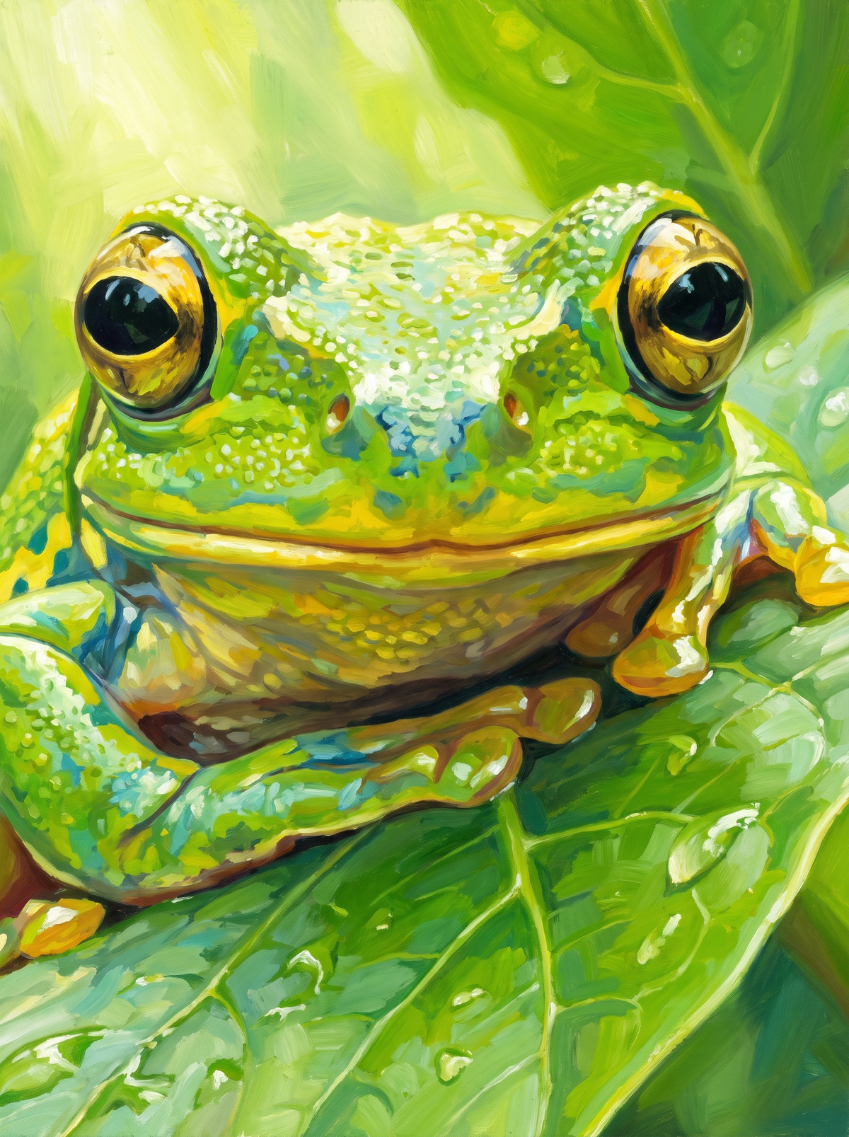 Green Tree Frog Leaf