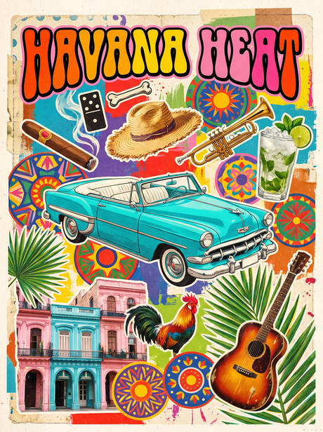 Havana Heat Classic Car (150 Color Diamond Painting)
