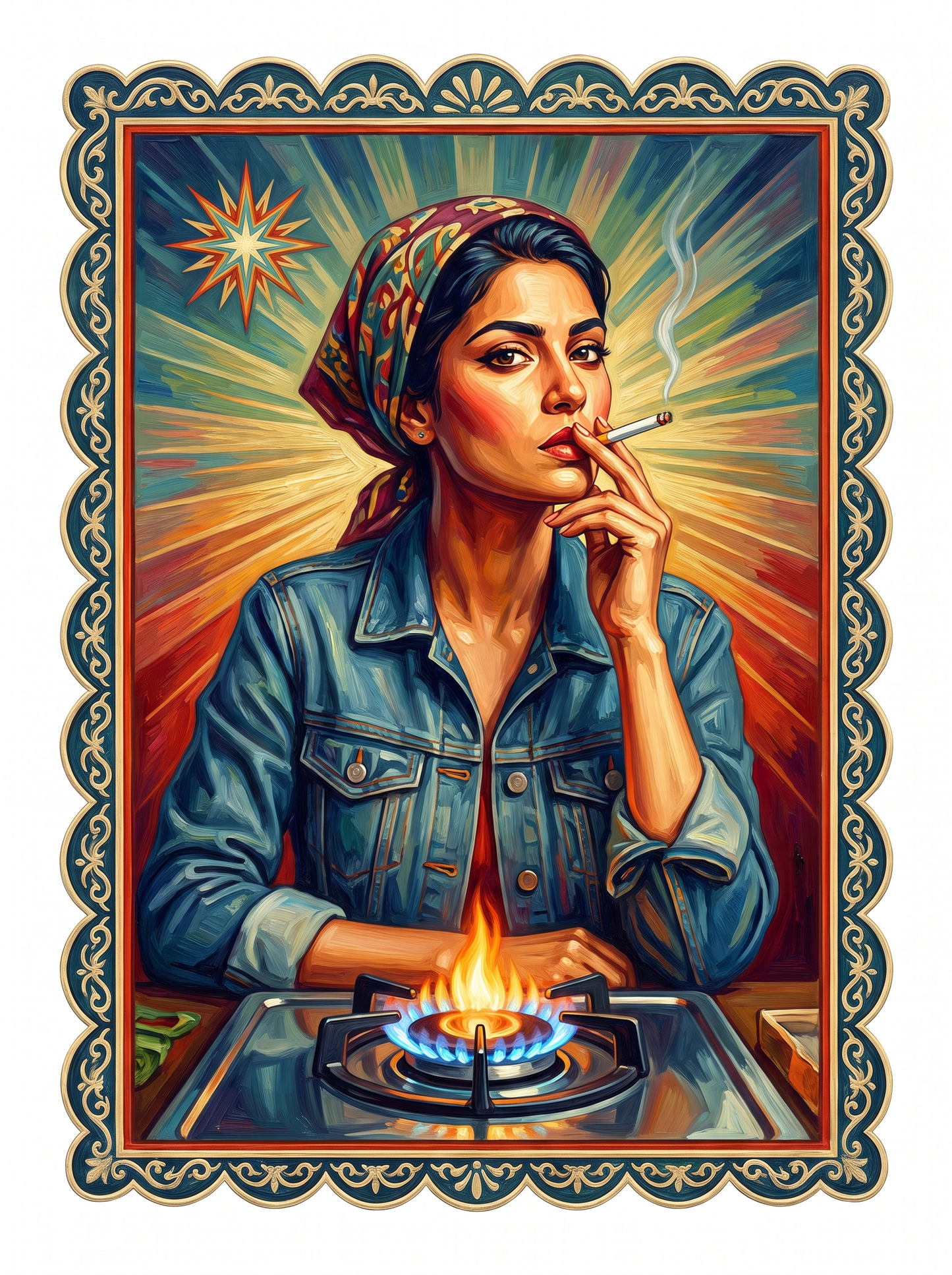 Headscarf Gas Flame