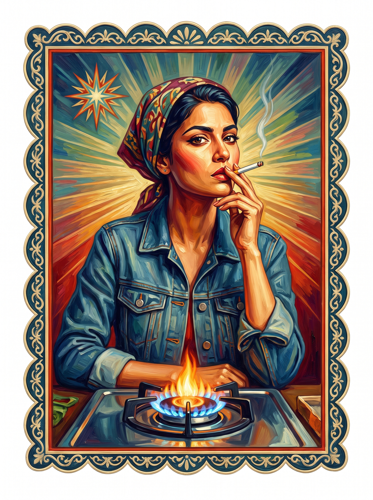 Headscarf Gas Flame