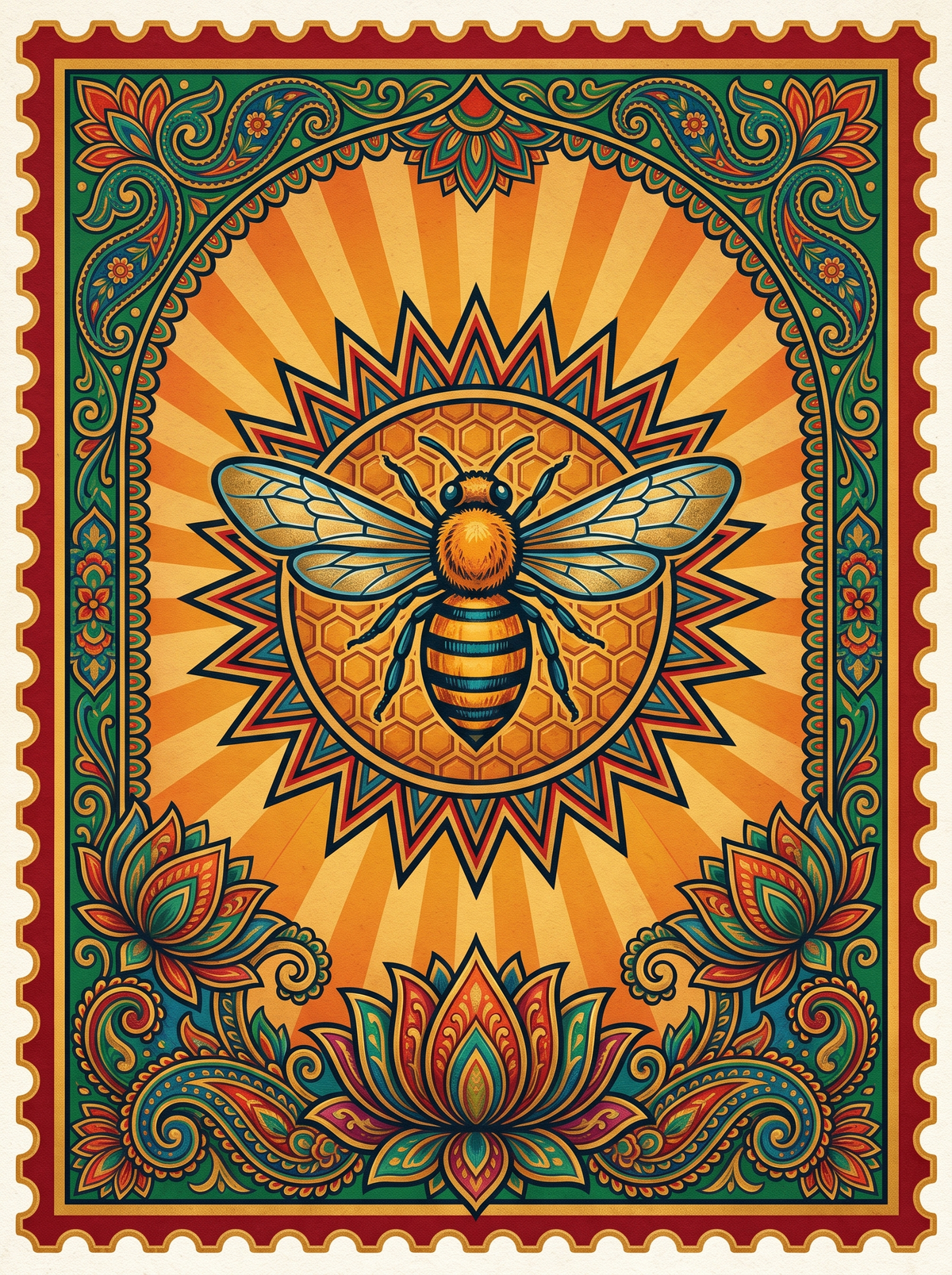 Honeybee Honeycomb Star