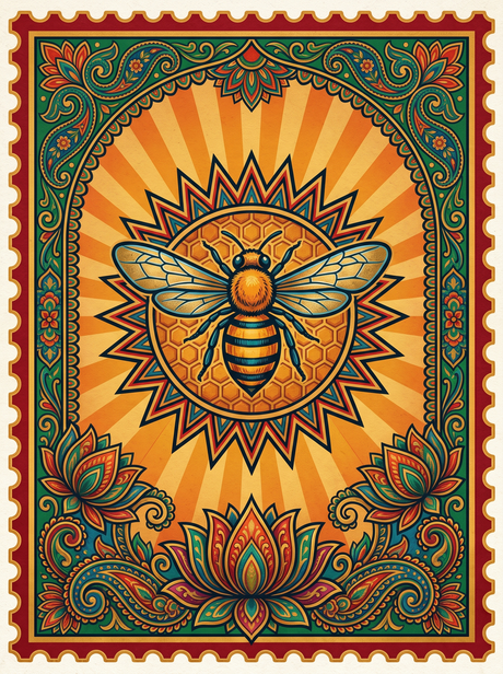 Honeybee Honeycomb Star