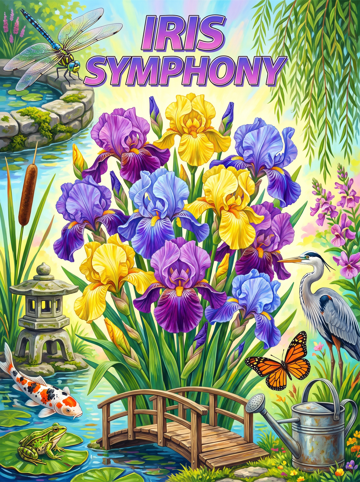 Iris Symphony Pond Bridge