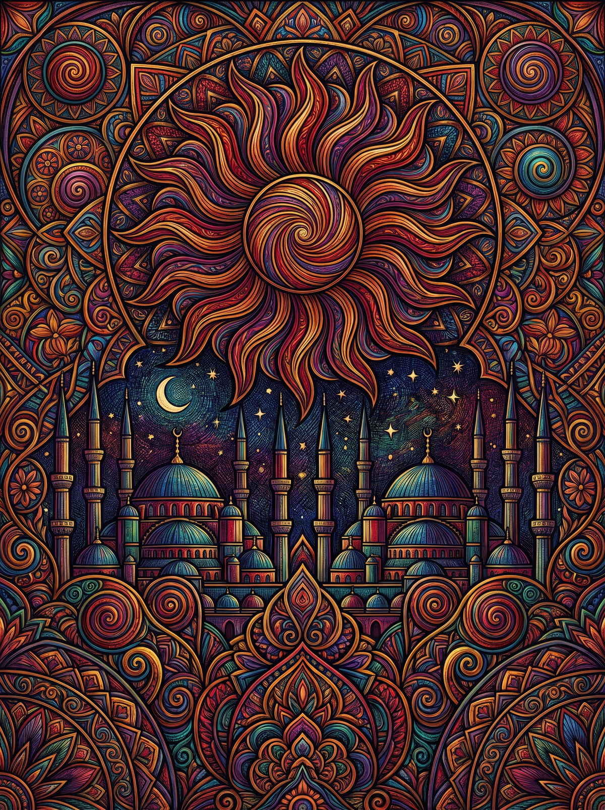 Istanbul Mosque Sun