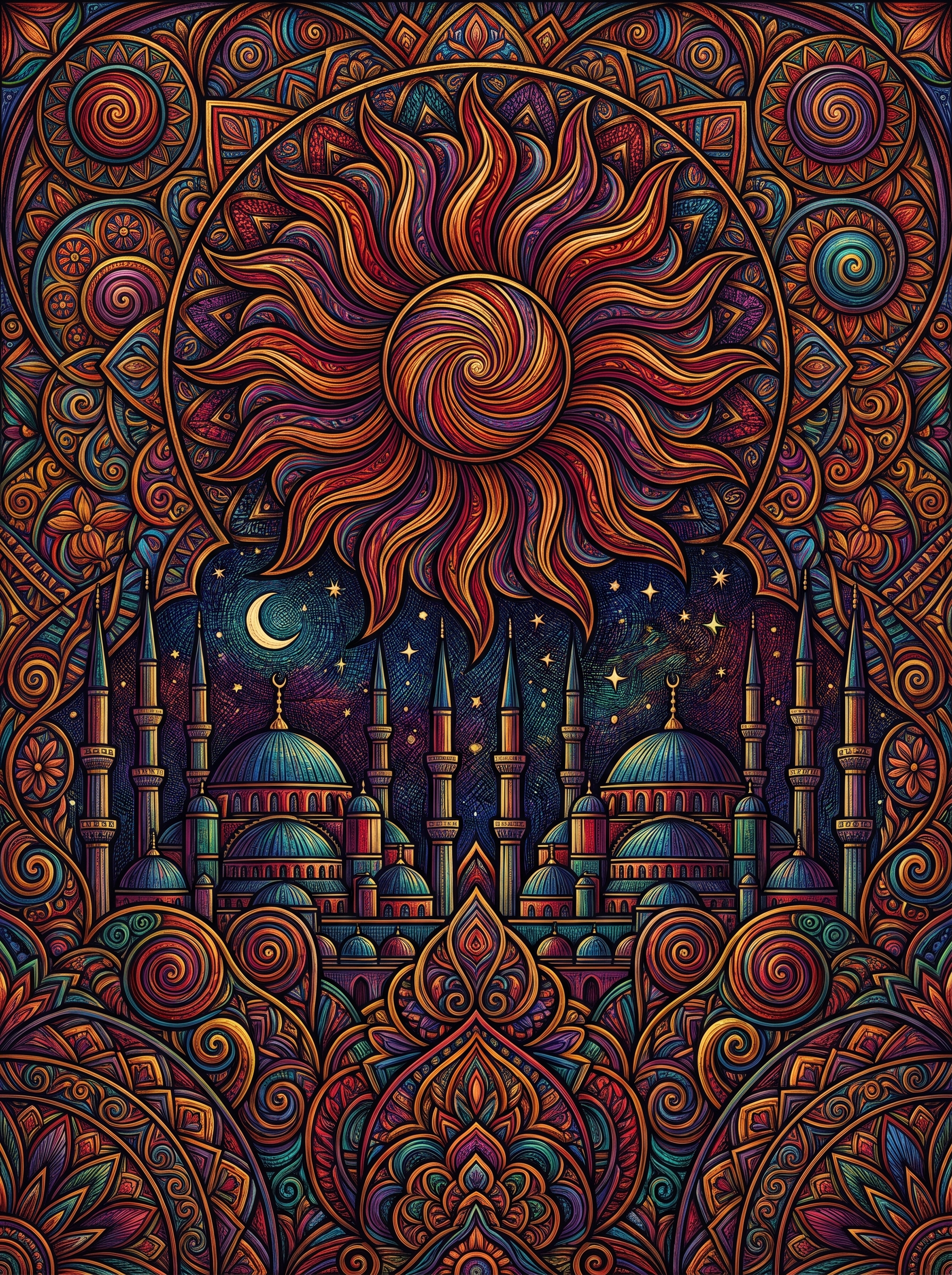 Istanbul Mosque Sun