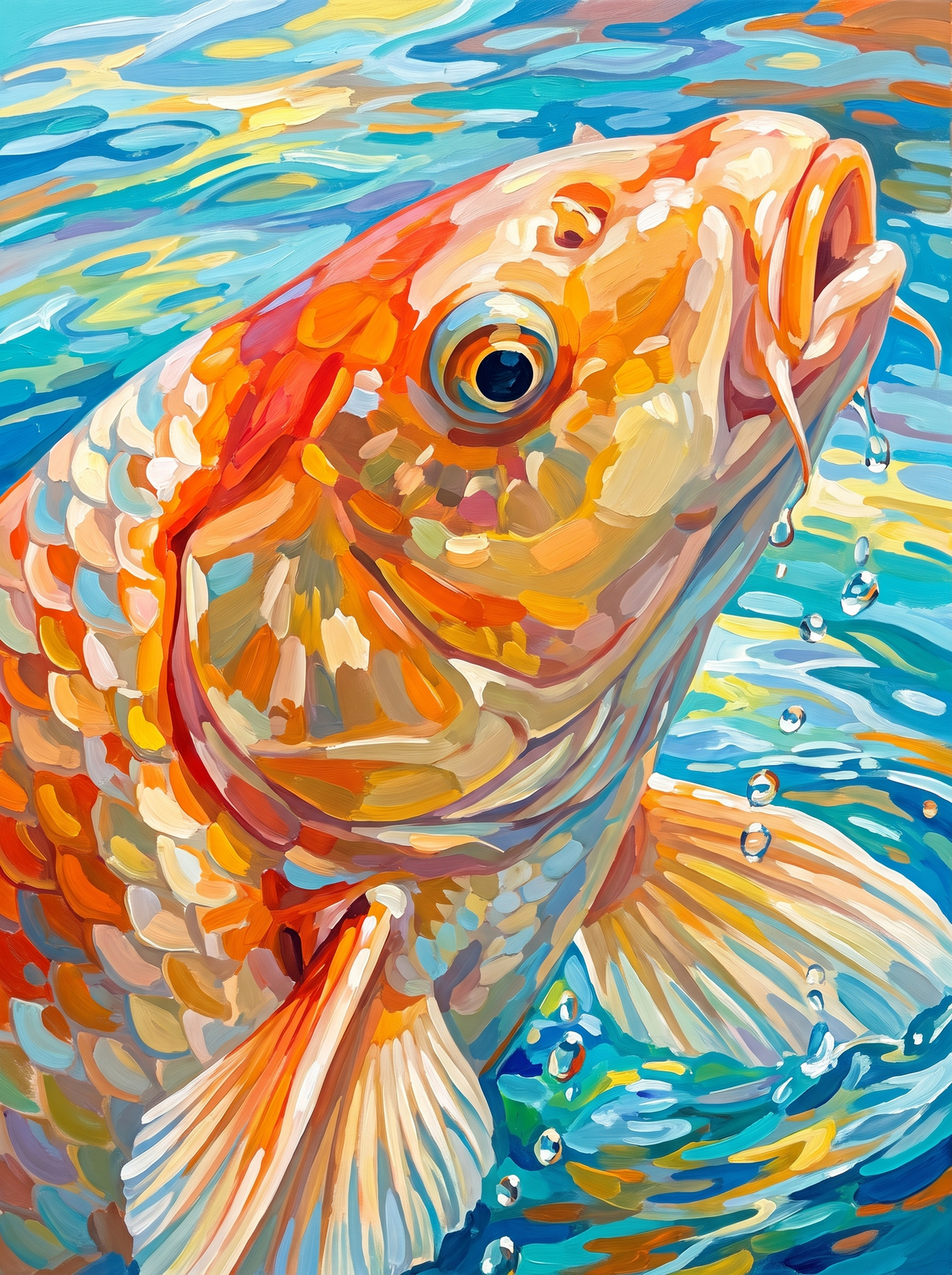 Koi Surfacing Bubbles