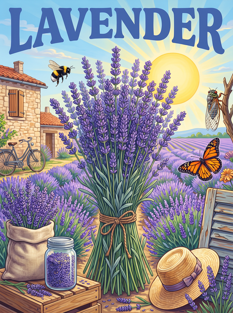 Lavender Farmhouse Sunrise (150 Color Diamond Painting)
