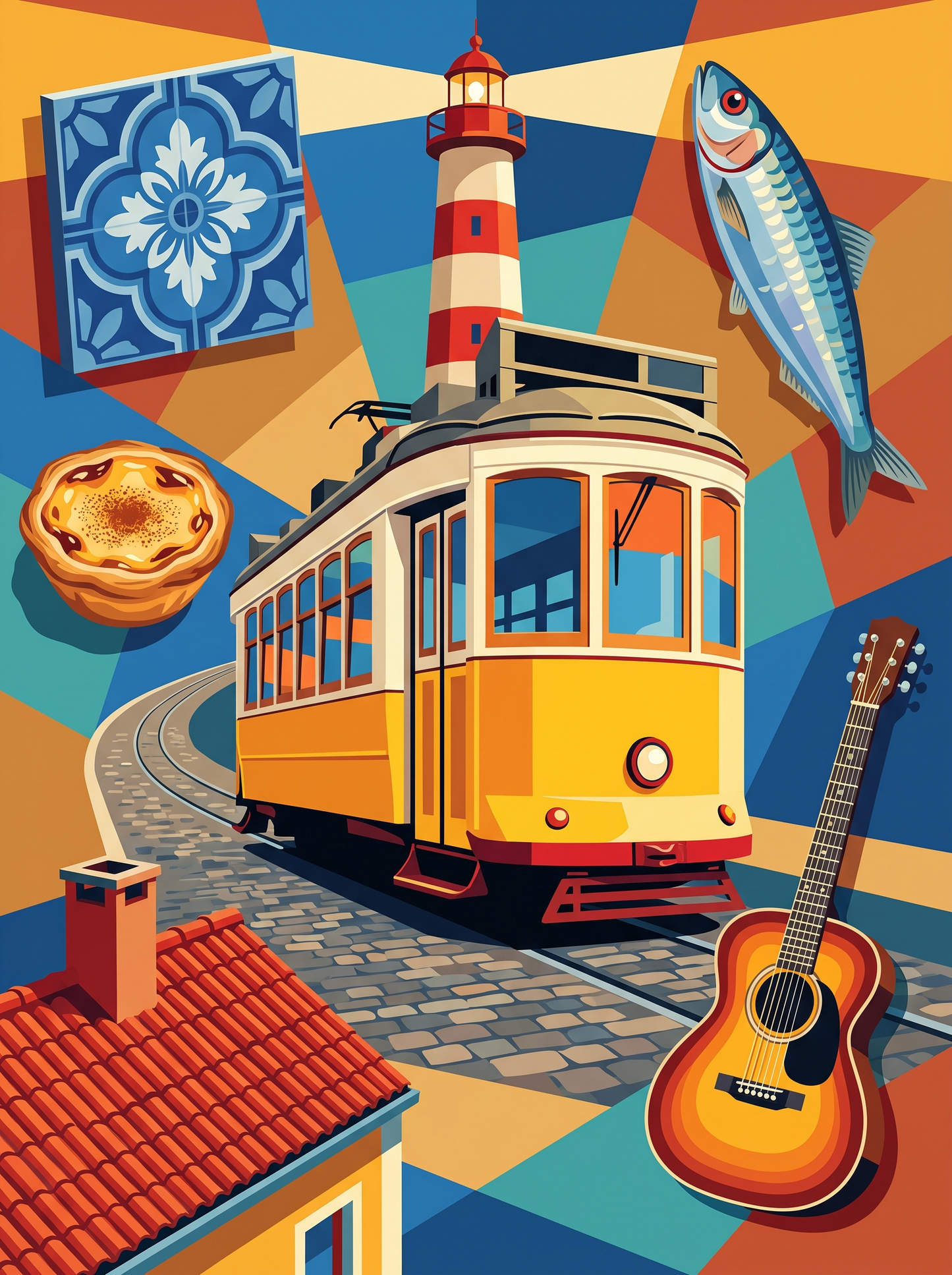 Lisbon Tram And Lighthouse
