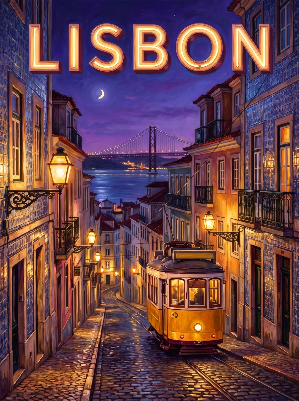 Lisbon Yellow Tram Hill