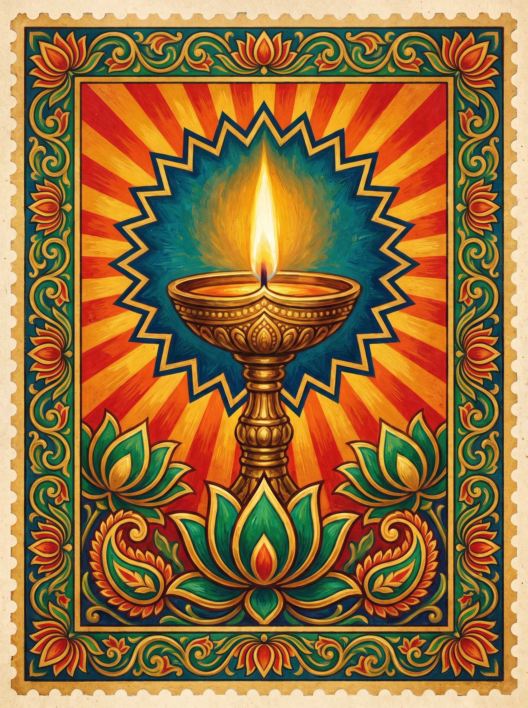 Lit Diya Flame