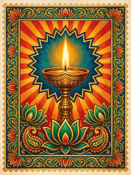 Lit Diya Flame