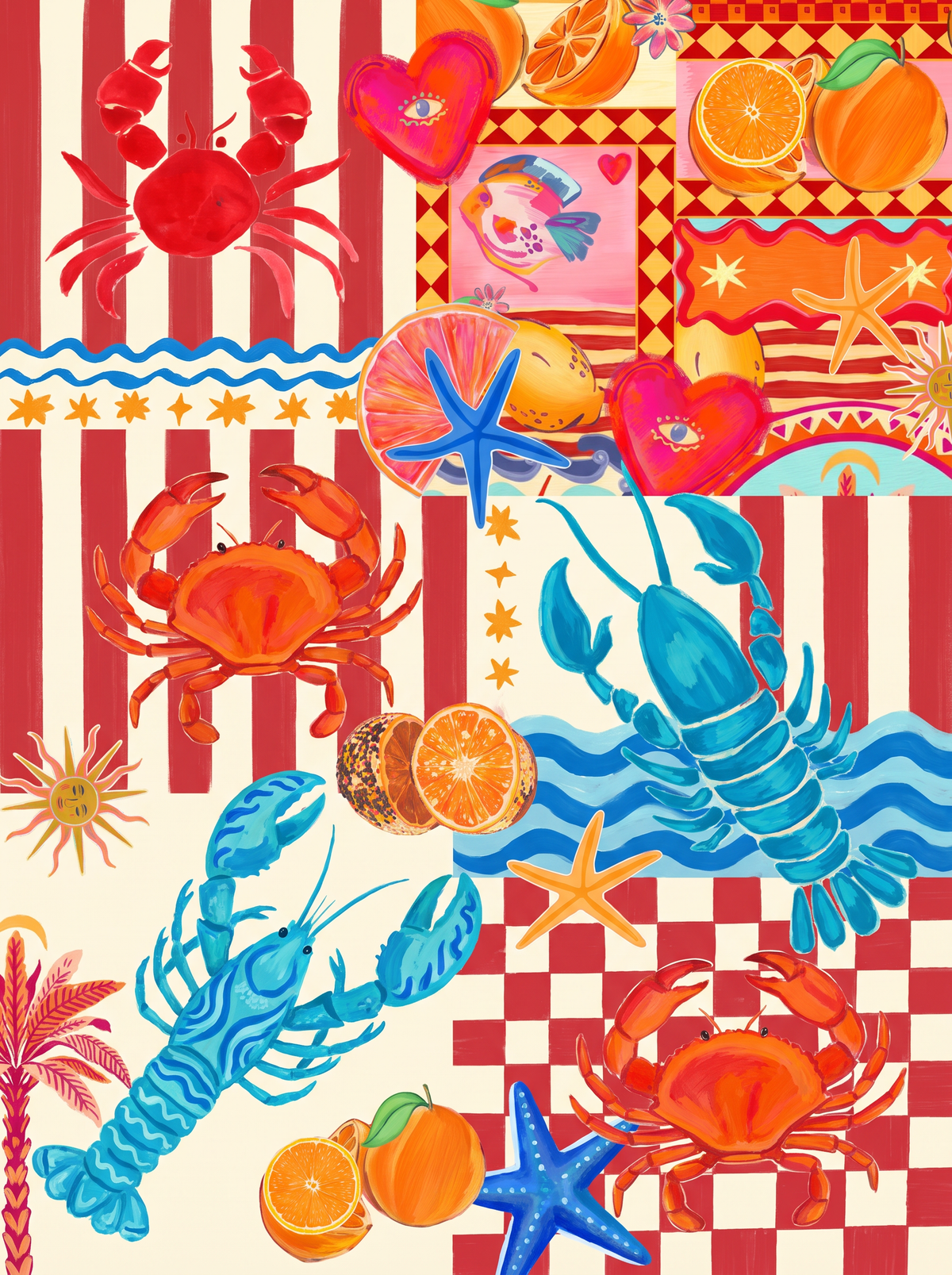 Lobster And Crab Stripes