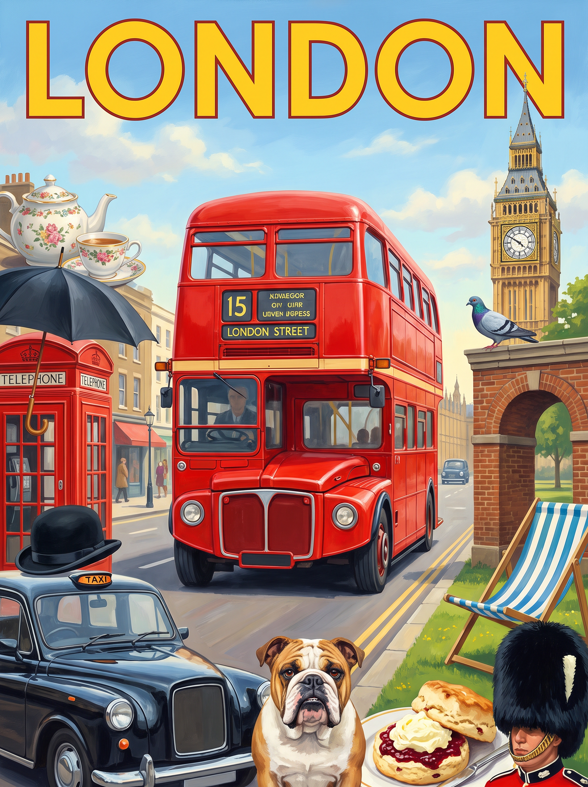 London Bus And Bulldog