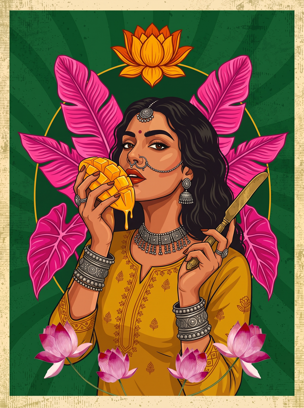 Mango Bite Lotus Frame