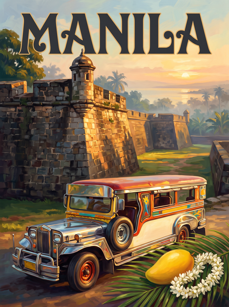 Manila Jeepney Fort (150 Color Diamond Painting)