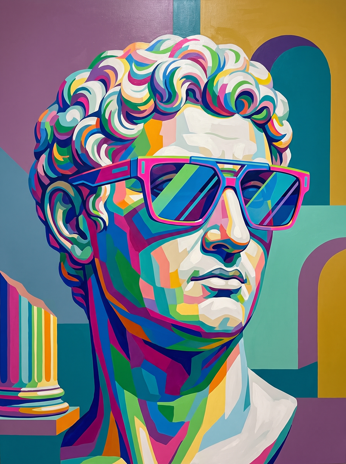 Marble Bust In Shades