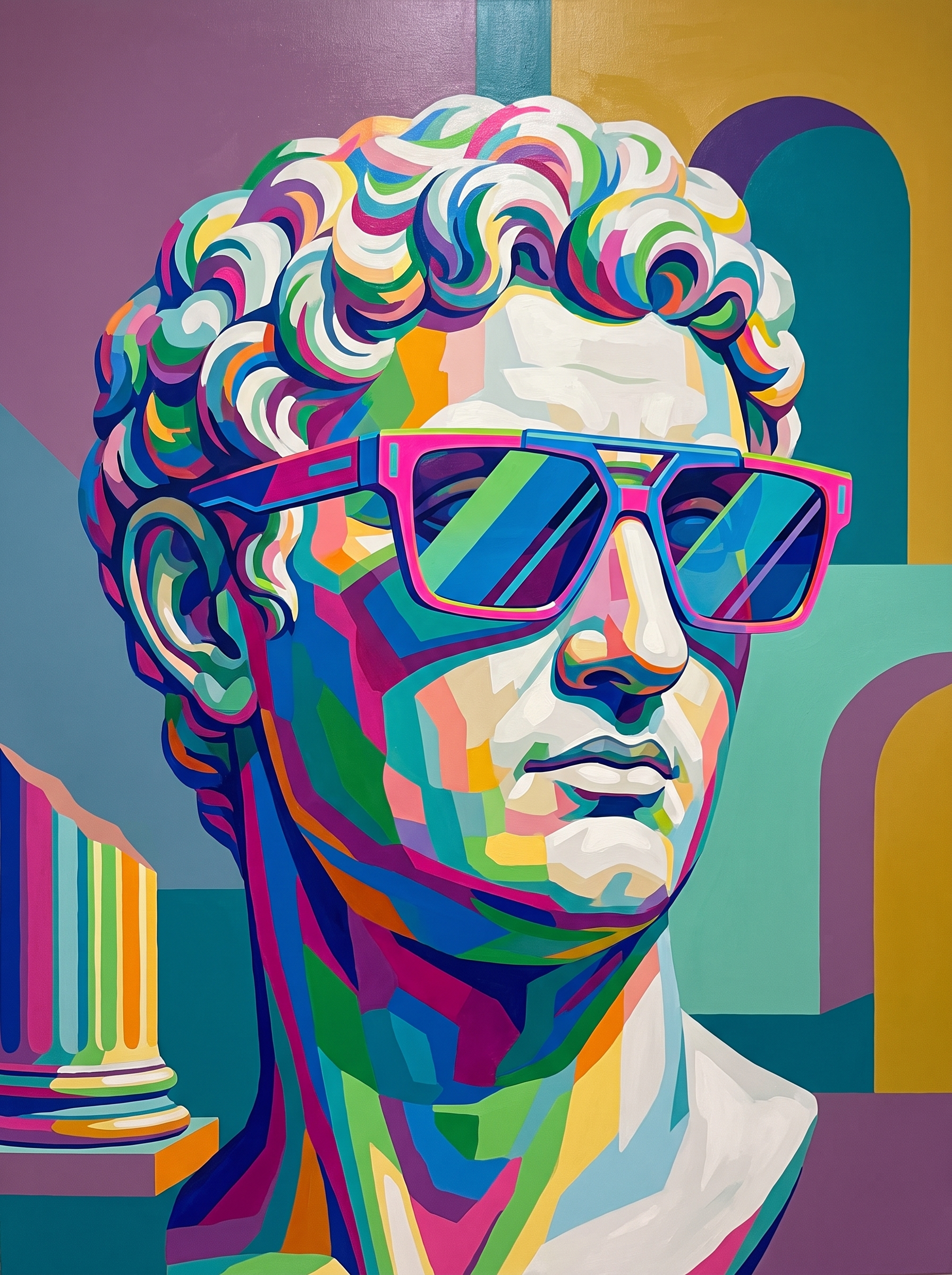 Marble Bust In Shades