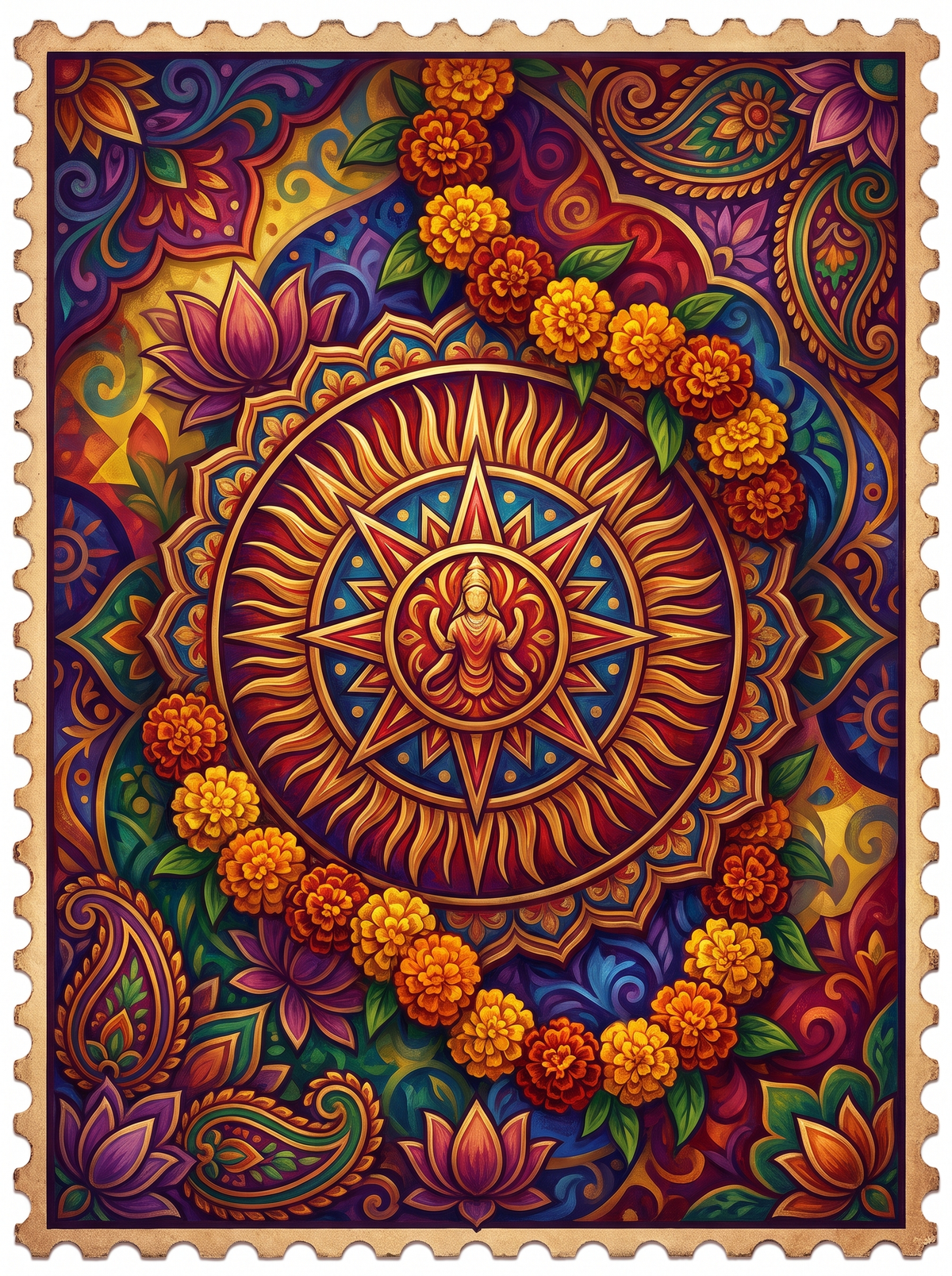 Marigold Garland Mandala