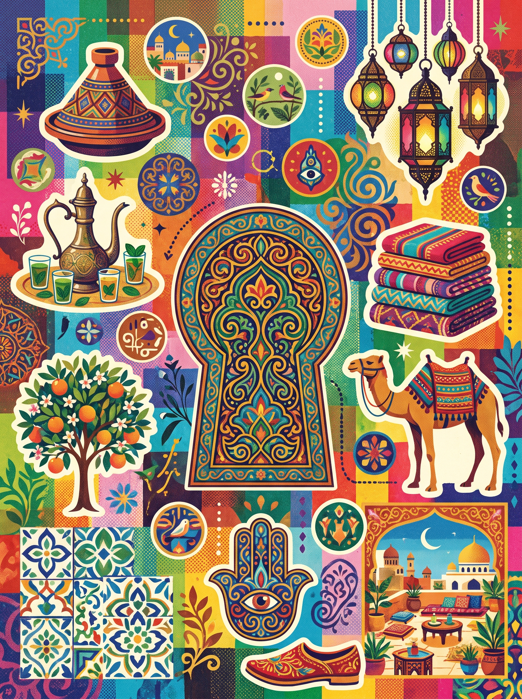 Marrakech Lantern Camel Scatter