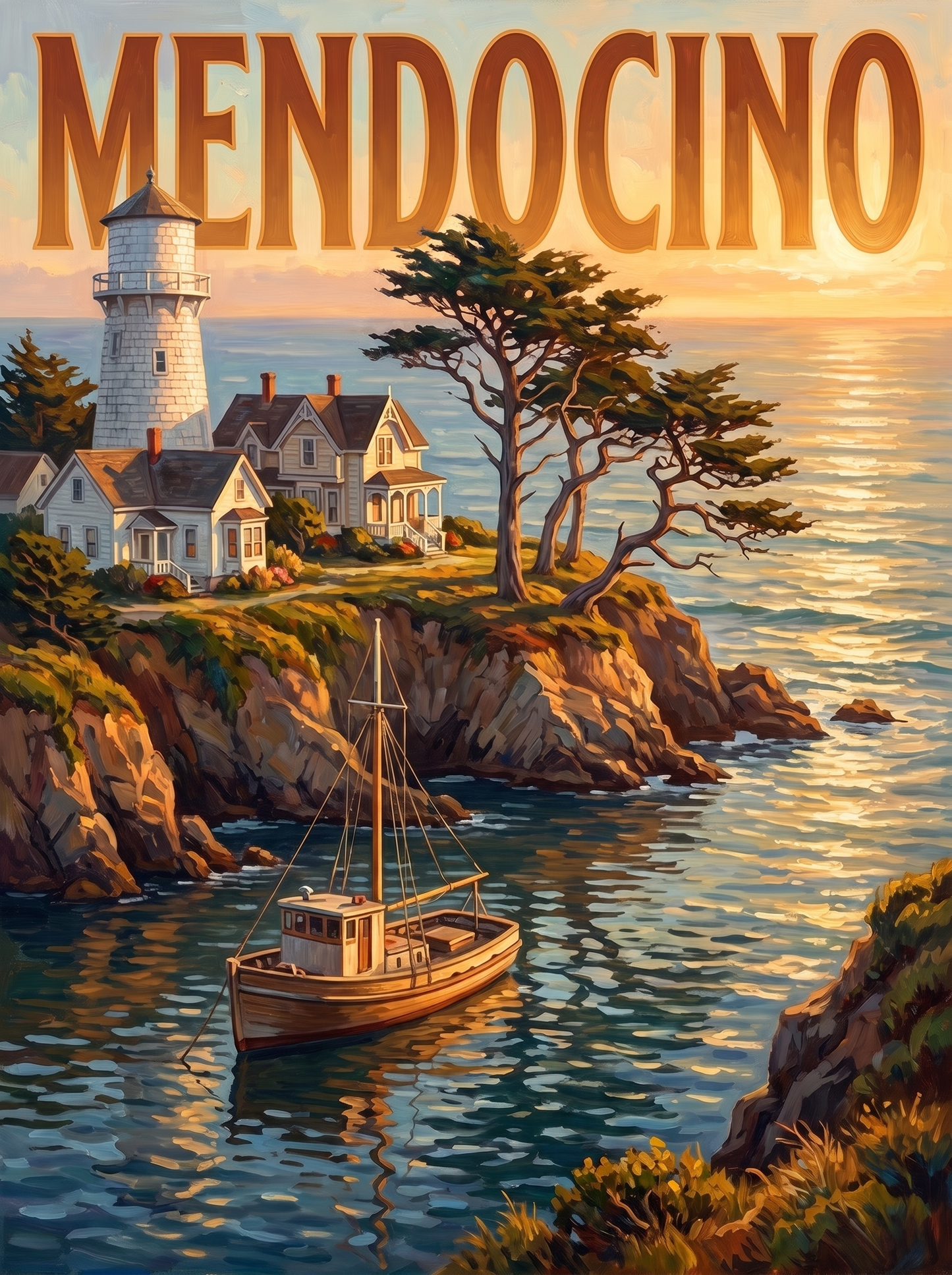 Mendocino Lighthouse Bluff