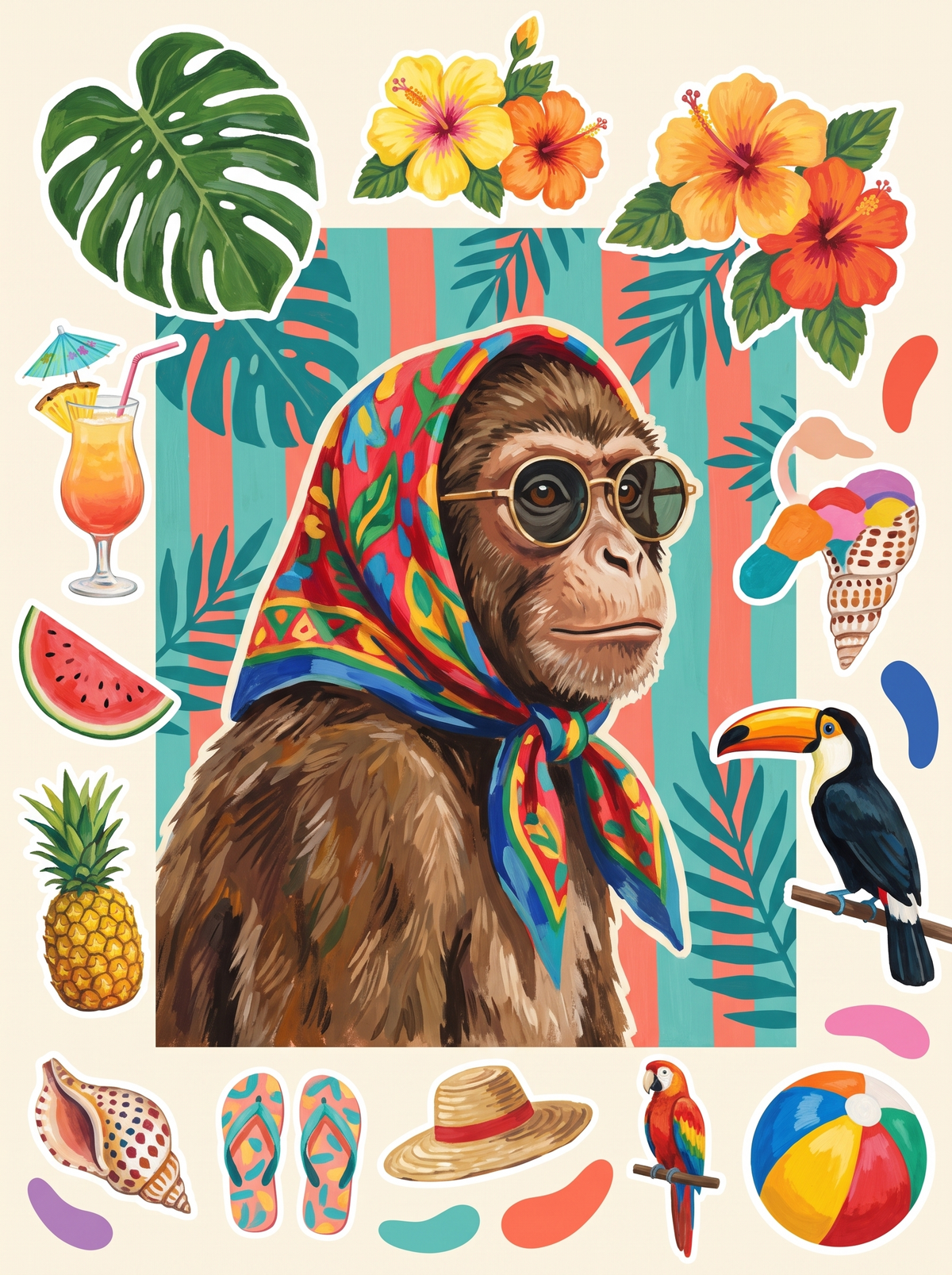 Monkey In Silk Scarf