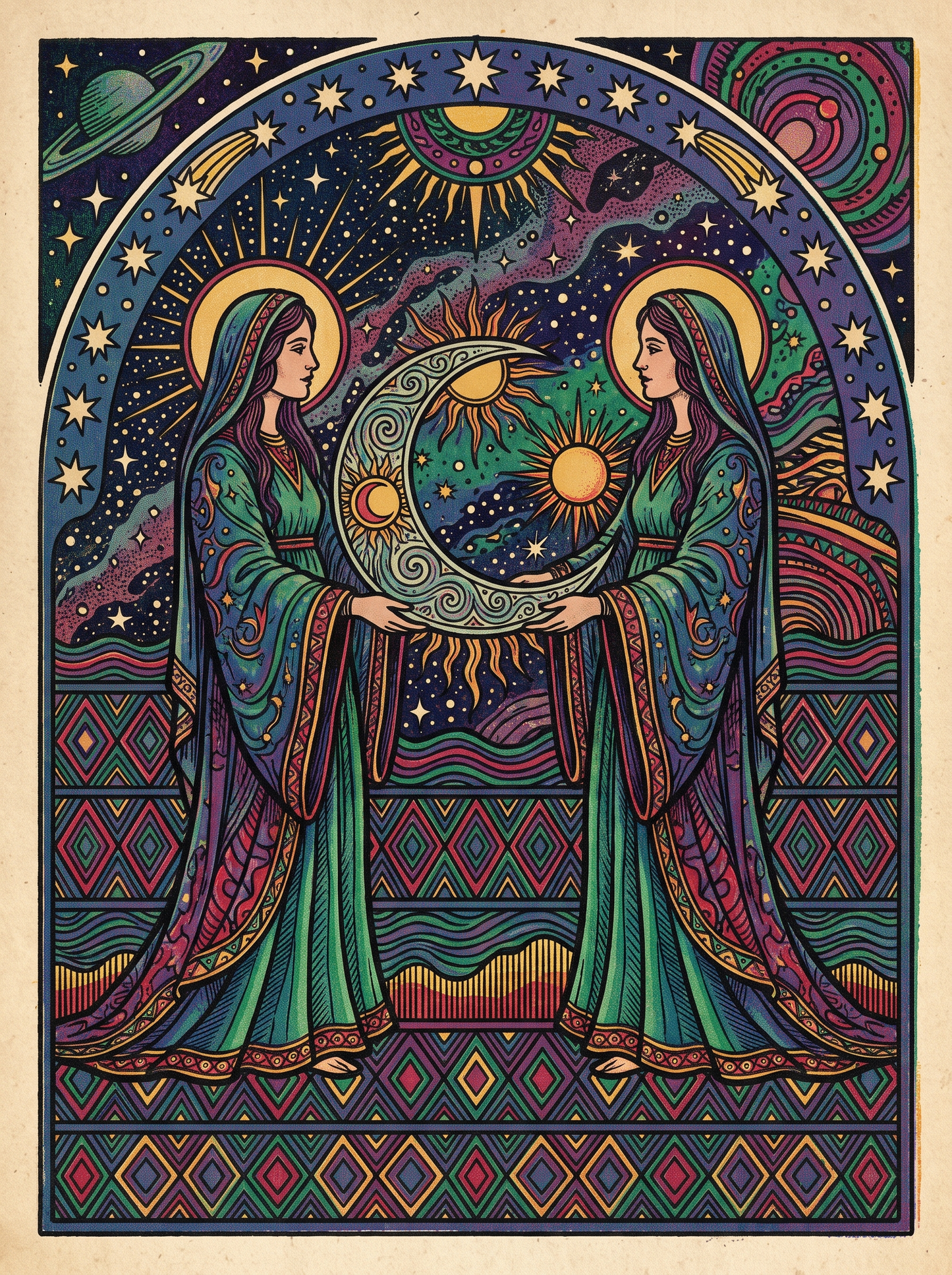Moon Sisters Cradling Eclipse