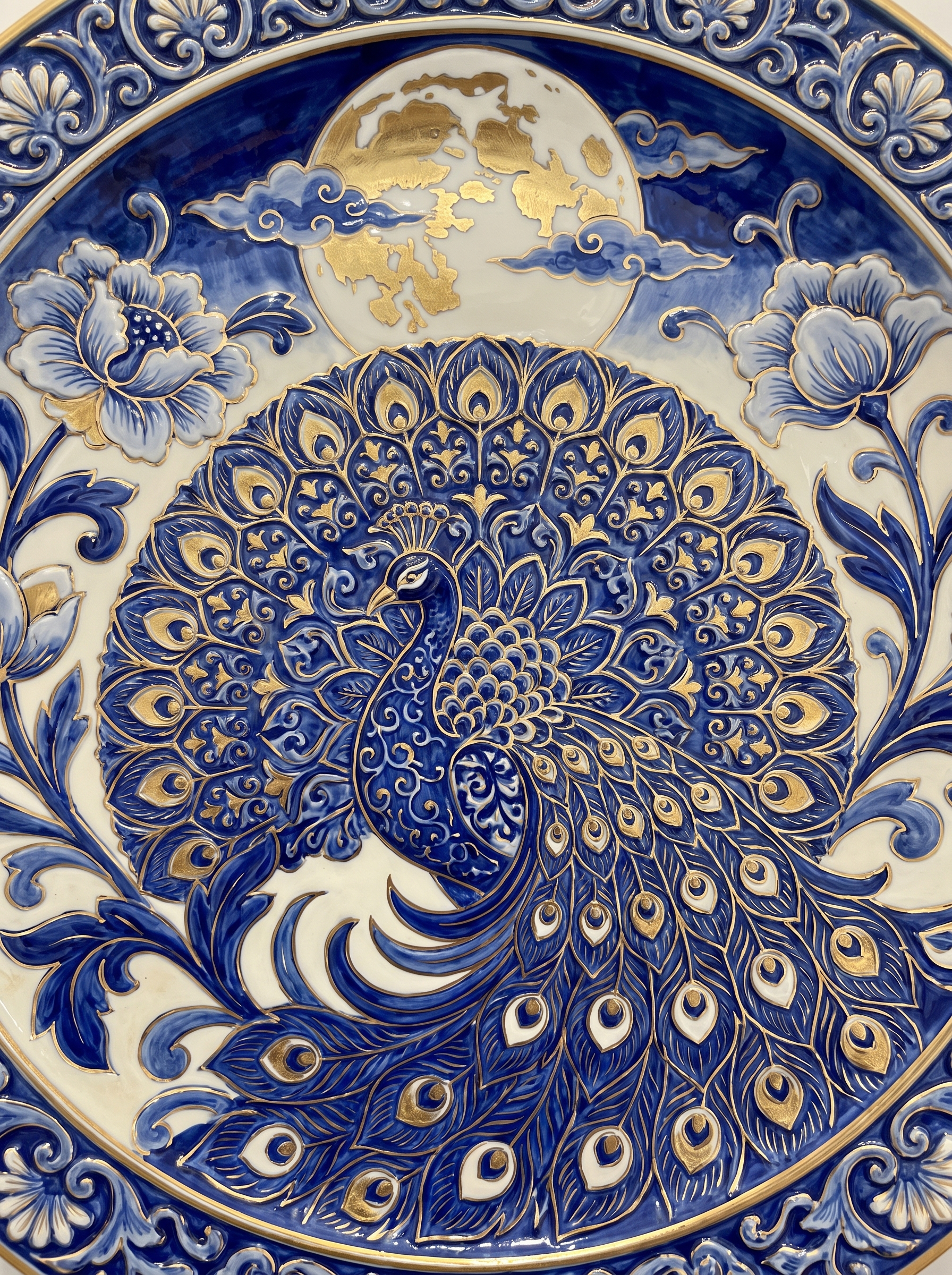 Moonlit Peacock Plate