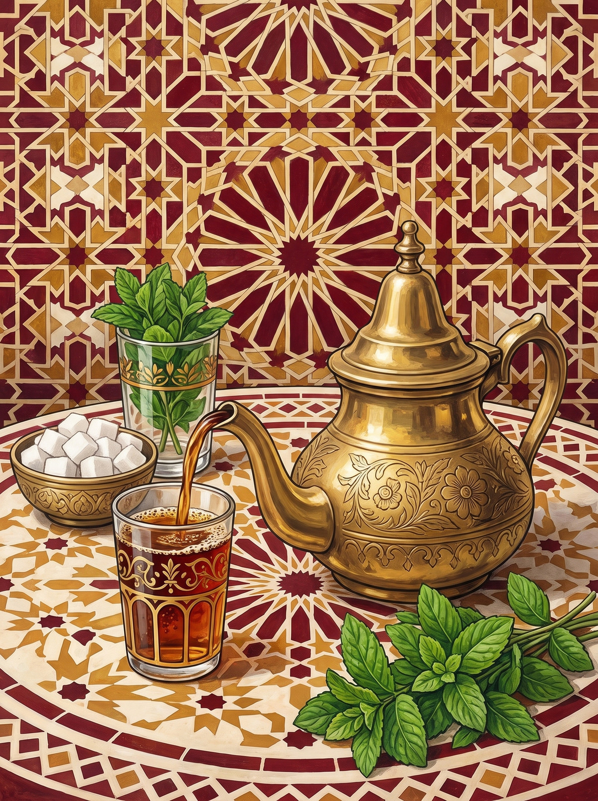 Moroccan Mint Tea Pour