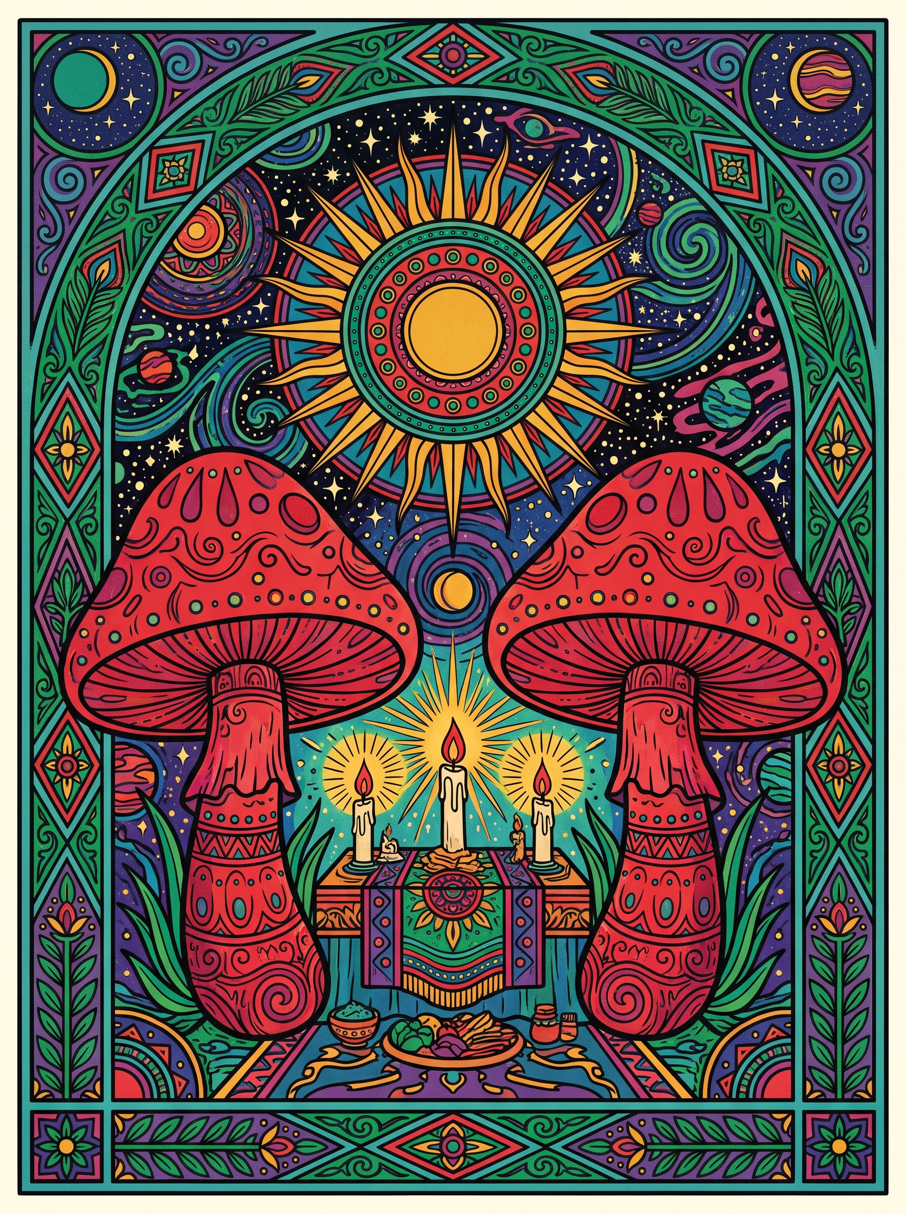 Mushroom Candle Shrine