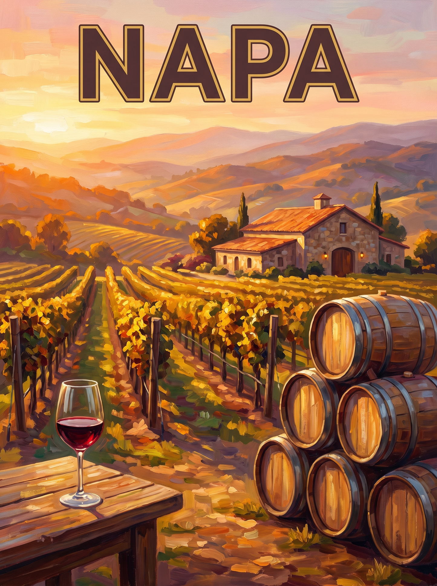Napa Vineyard Barrels