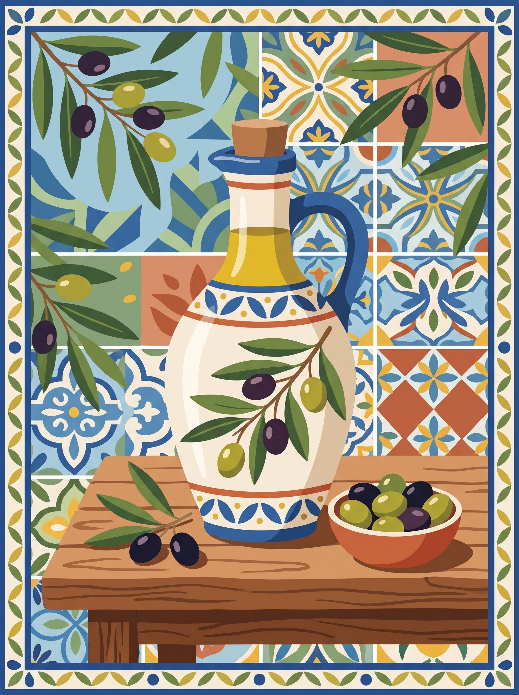 Olive Oil Jug Tiles