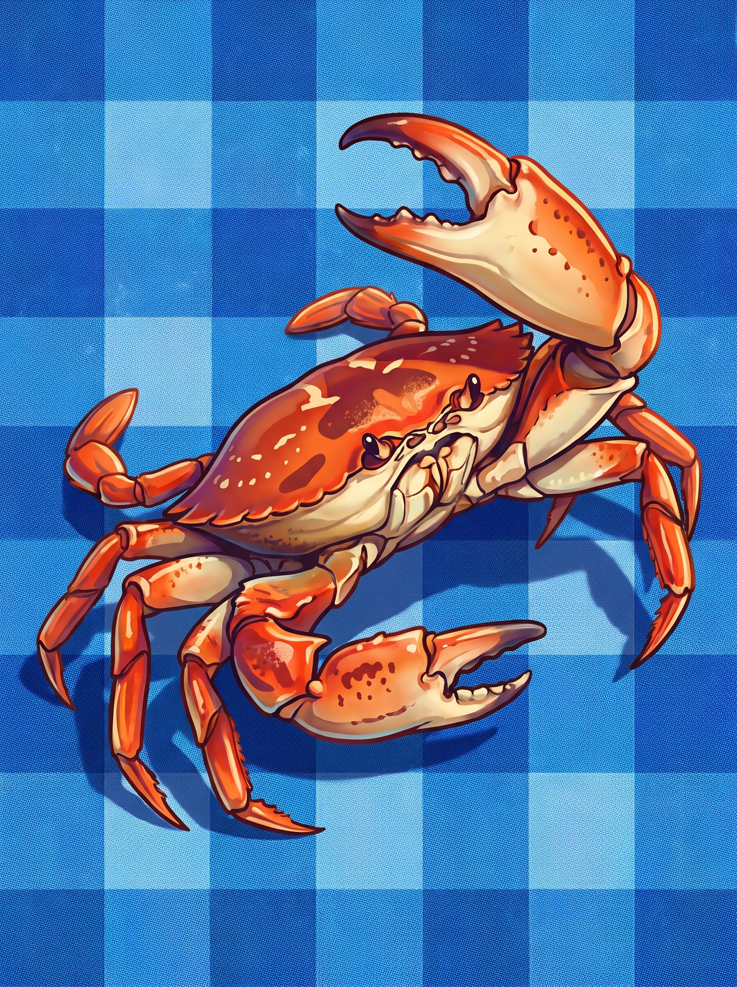 Orange Crab Blue Checks